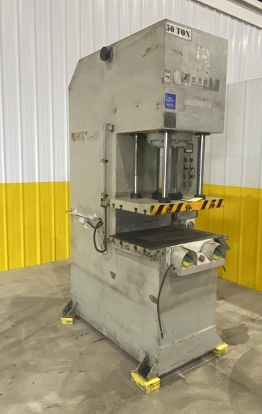 50 TON YIFANG MODEL #YC-50T HYDRAULIC C-FRAME PRESS, 15.75" STROKE: STOCK #20191