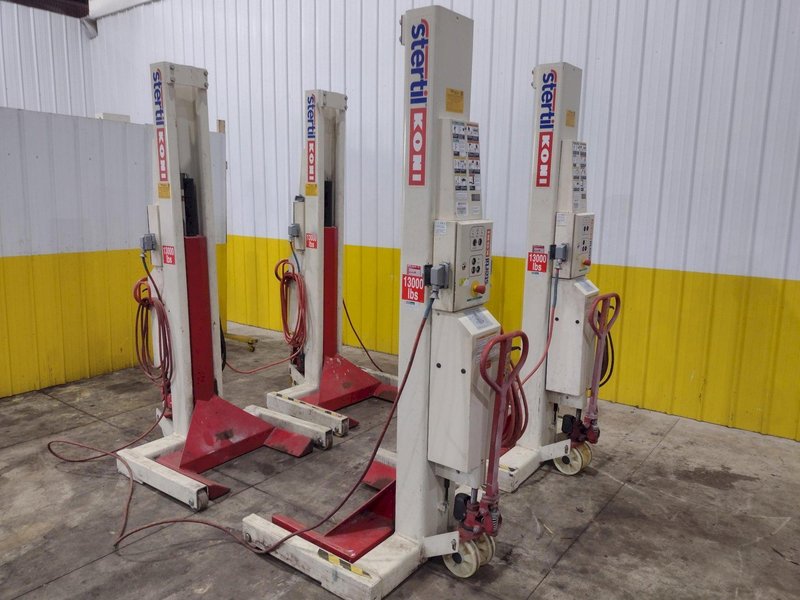 (4) 13,000 LBS STERTIL-KONI MODEL ST-1060 HEAVY DUTY MOBILE COLUMN LIFT JACKS: STOCK #23064