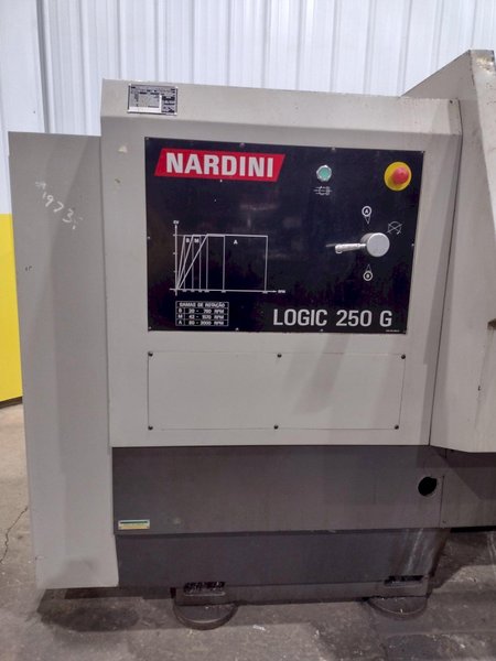 20" X 80" NARDINI MODEL LOGIC 250G CNC FLAT BED LATHE TURNING CENTER, 3.125" HOLE: STOCK #19739