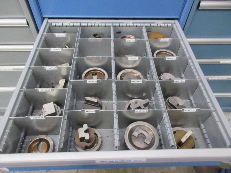 Lista Cabinet with 9 Drawers and Contents 112 and Marathon 112 Style Wiedemann C3000 Turret Special Punches- Auction Item