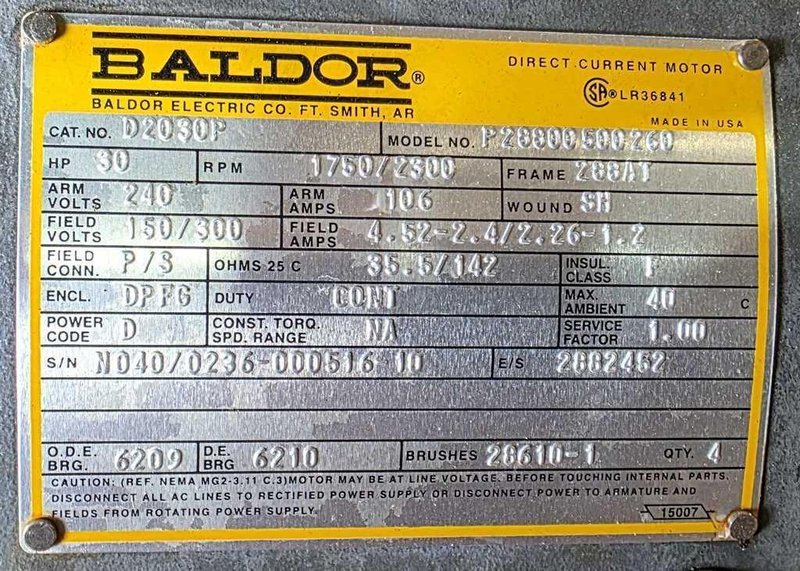 Motor, DC, Baldor, 30 HP