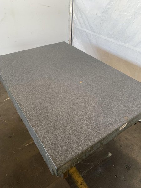 48&quot; X 72&quot; X 10&quot; MICRO-FLAT GRANITE SURFACE PLATE W/ STARRETT BASE. STOCK # 1170823.