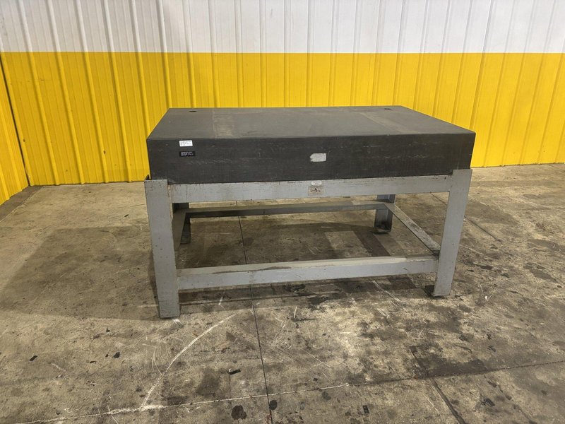 60&quot; X 36&quot; X 8&quot; JC BUSCH PRECISION LAYOUT BLACK GRANITE SURFACE PLATE ON STAND: STOCK #22773