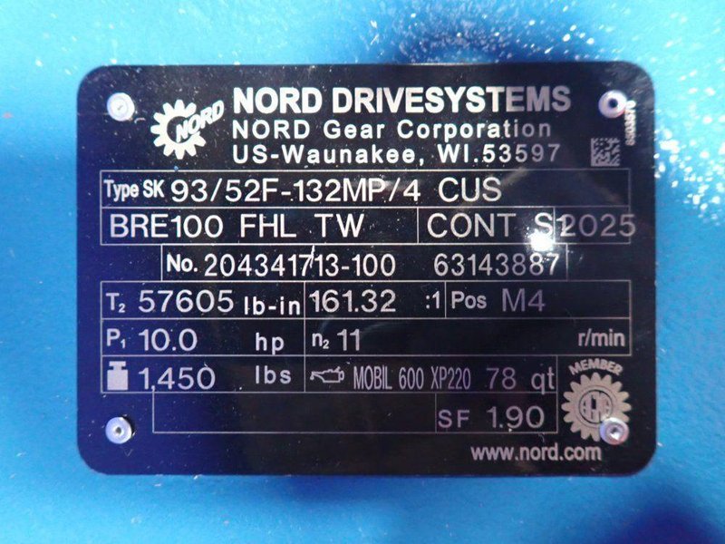 NORD DRIVE SYSTEMS NORD GEAR CORPORATION 10 HP GEAR DRIVE