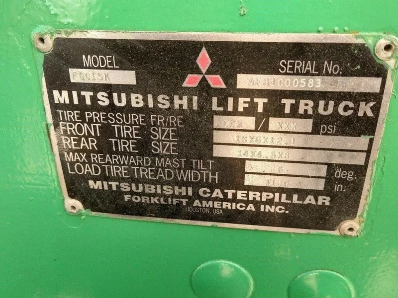 3000 LB MITSUBISHI MODEL #FGC15K 3-STAGE LP FORKLIFT: YOBRO #24166