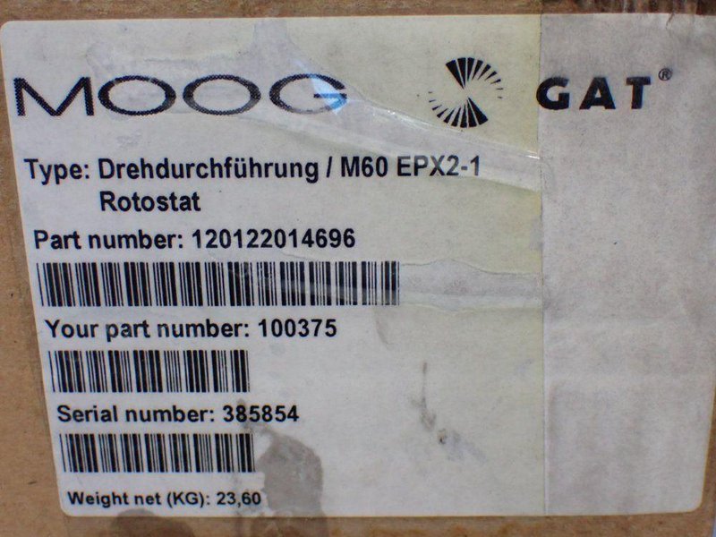 MOOG GAT M60 EPX2-1 GAT ROTARY UNION  -  120122014696