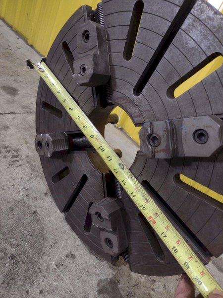 20" 4 JAW LATHE CHUCK WITH 5" HOLE &amp; D MOUNT BACK: YOBRO #25550