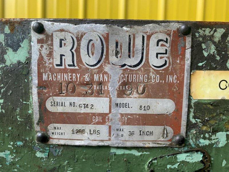 1200 LB ROWE MODEL #810 MOTORIZED COIL CRADLE UNCOILER: STOCK 15182
