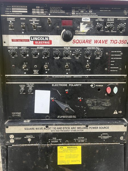 LINCOLN SQUARE WAVE TIG-350 WELDER: STOCK #18493
