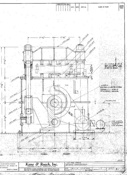 150 TON KANE &amp; ROACH 4-POST CUTOFF PRESS: STOCK #59237