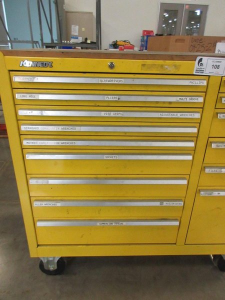 Kennedy 15-Drawer Locking Tool Chest, Portable with Keys and Contents- Auction Item