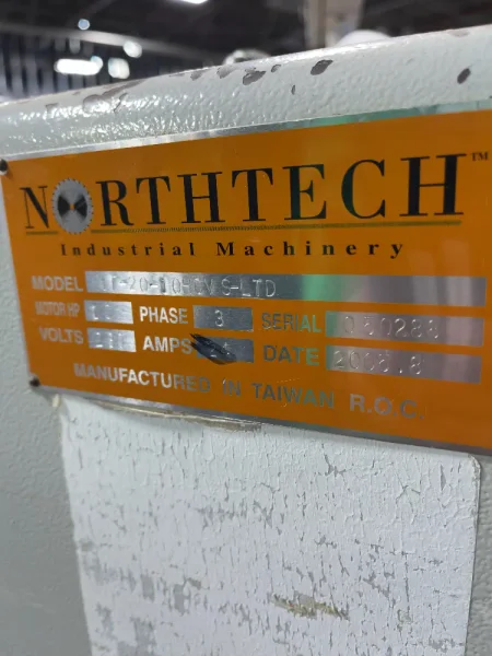 NORTHTECH INDUSTRIAL MACHINERY 20” X 4” AUTOMATIC PLANER  -  NT-20-10HCV S-LTD