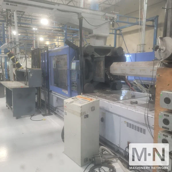 385 TON 30 OZ JSW MODEL J385EII INJECTION MOLDING MACHINE MFG 2000