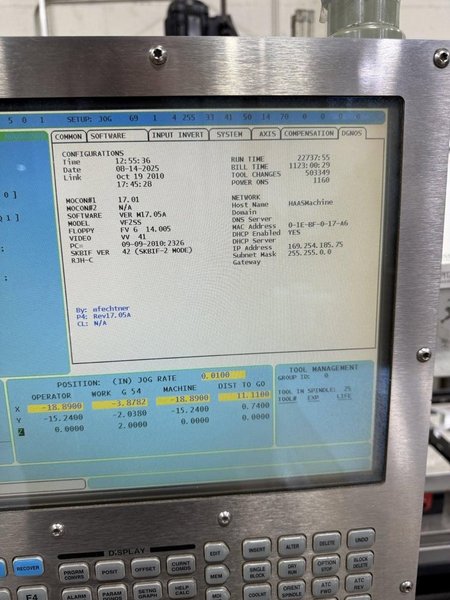 Haas VF-2SS VMC, 2010 – Midaco Pallet Changer, TSC, WIPS, HSM, Chip Auger