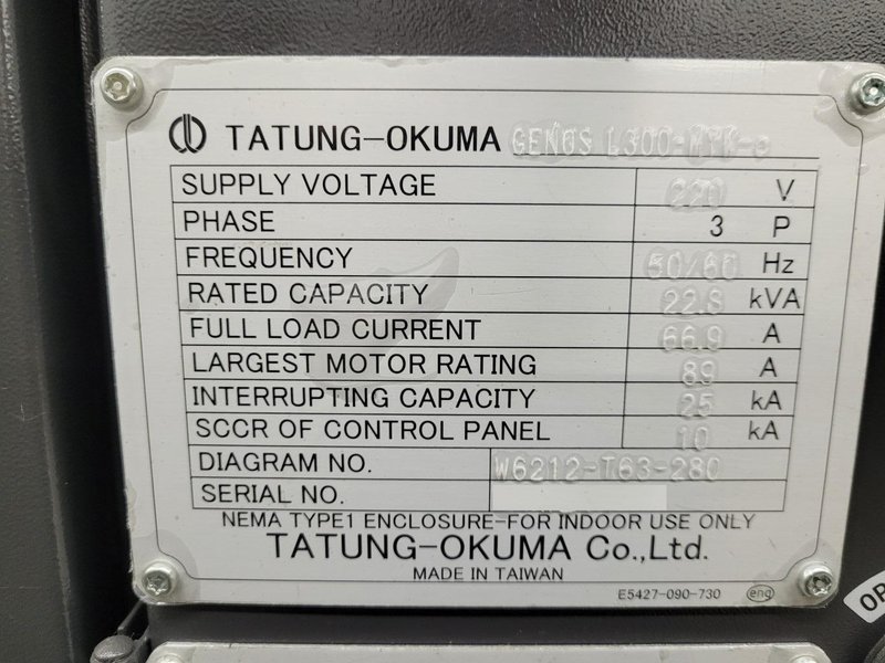 Okuma Genos L300-MYW-e CNC Turning Center – 2018 Sub Spindle, C &amp; Y Axis Lathe