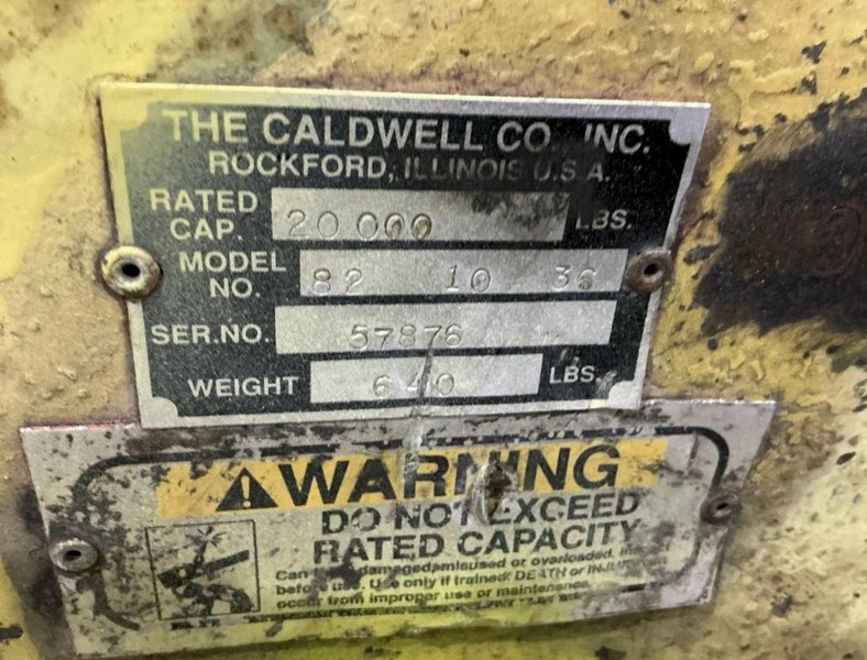 10 TON X 36" CALDWELL #82-10-36 COIL LIFT C-HOOK. STOCK # 0436126