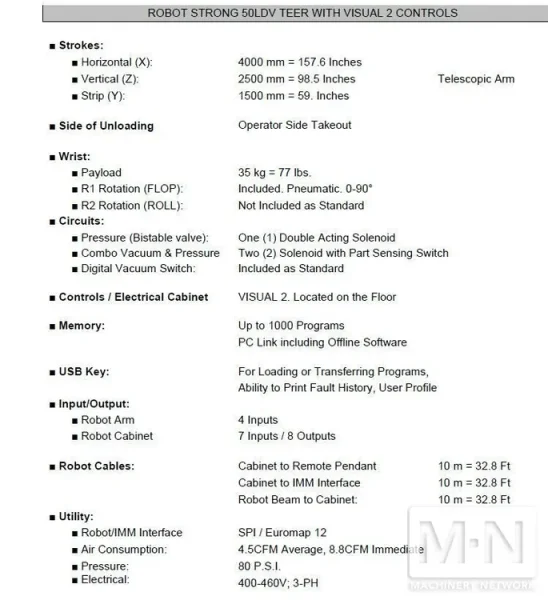 SEPRO ROBOT MODEL STRONG 50LVD SERVO ROBOT MFG 2022