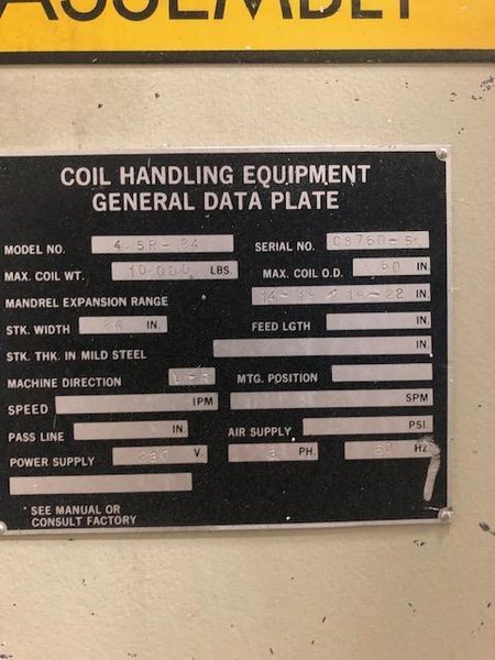 10,000Lb x 24&quot; x .067&quot; Cooper Weymouth Peterson Servo Feed Line
