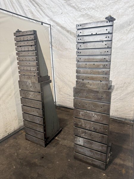 20" WIDE X 80" TALL X 24" DEEP T-SLOTTED ANGLE PLATE SET. STOCK # 0223026