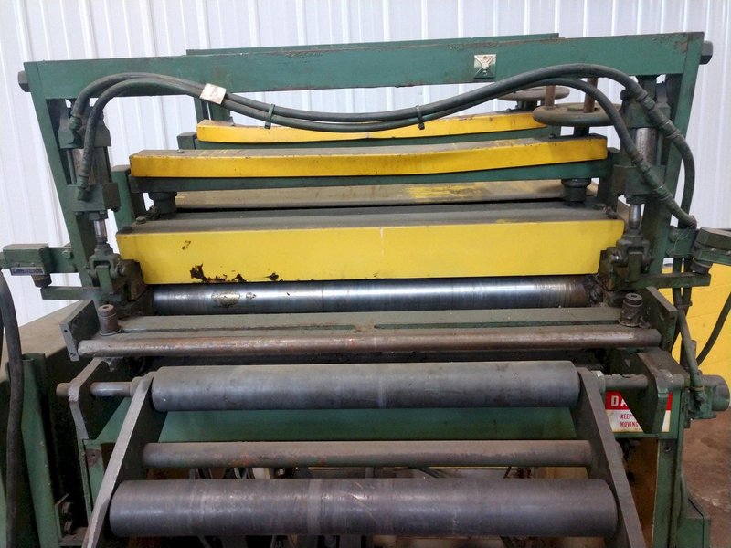30" WIDE X .065" ROWE 7 ROLL POWERED COIL STRAIGHTENER: STOCK #13903