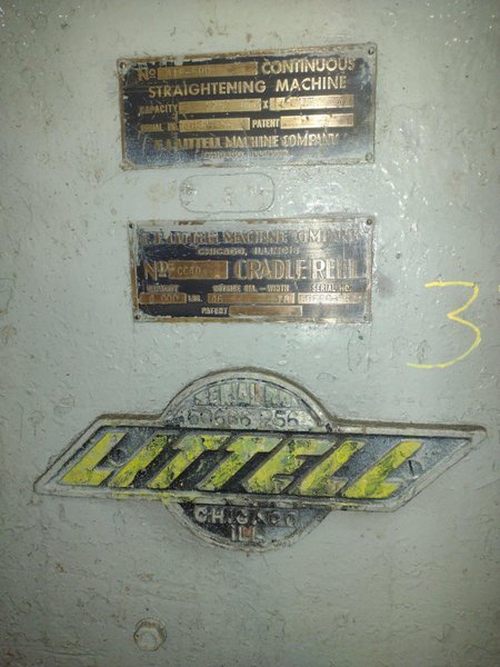 4,000 LB X 18" LITTELL CC40 COIL CRADLE STRAIGHTENER. STOCK # 0218926