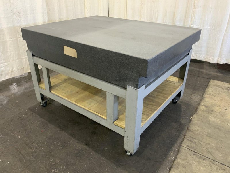 48" X 60" STARRETT GRANITE SURFACE PLATE WITH STAND: STOCK #80904