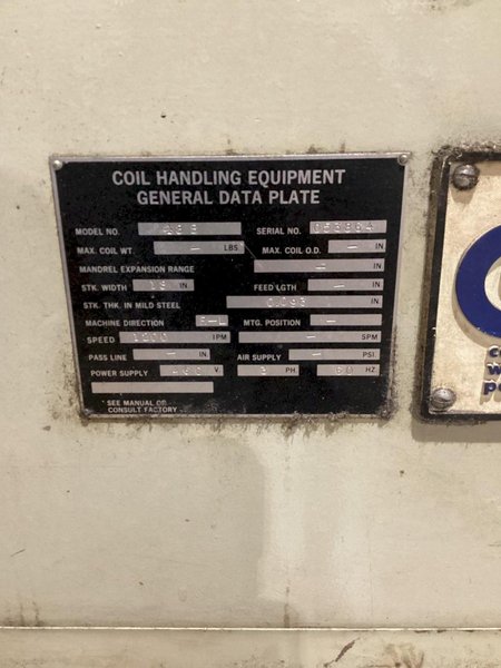 COOPER WEYMOUTH PETERSON 18B COIL STRAIGHTENER 18IN 0.093IN USED