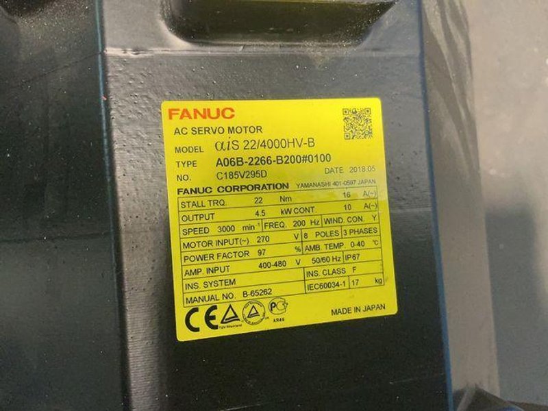 FANUC 4.5 KW AC SERVO MOTOR  -  AIS 22/4000HV-B / A06B-2266-B200#0100