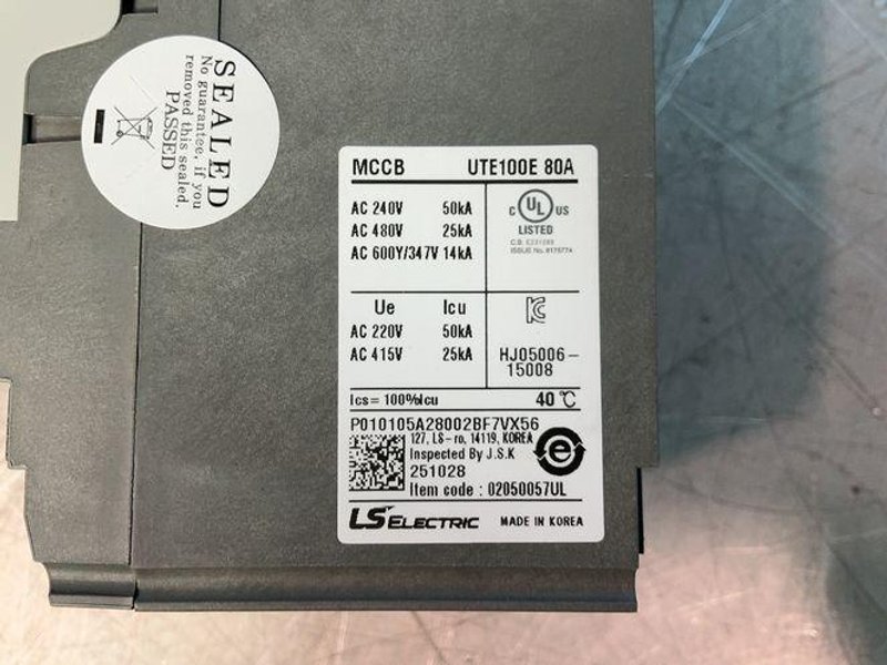 LS ELECTRIC 80 AMPS MOLDED CASE CIRCUIT BREAKER   -  02050057UL