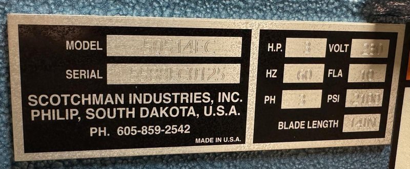 4&quot; x 4&quot; x 3/8&quot; Scotchman Hydraulic Ironworker 50514-EC, 50 Ton, Punch, Bar Shear, Notcher, New, In Stock