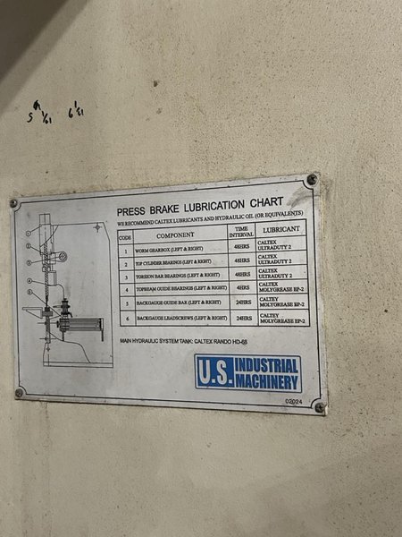155 Ton x 12′ US Industrial 15512 Hydraulic CNC Press Brake, 2004 – Back Gauge