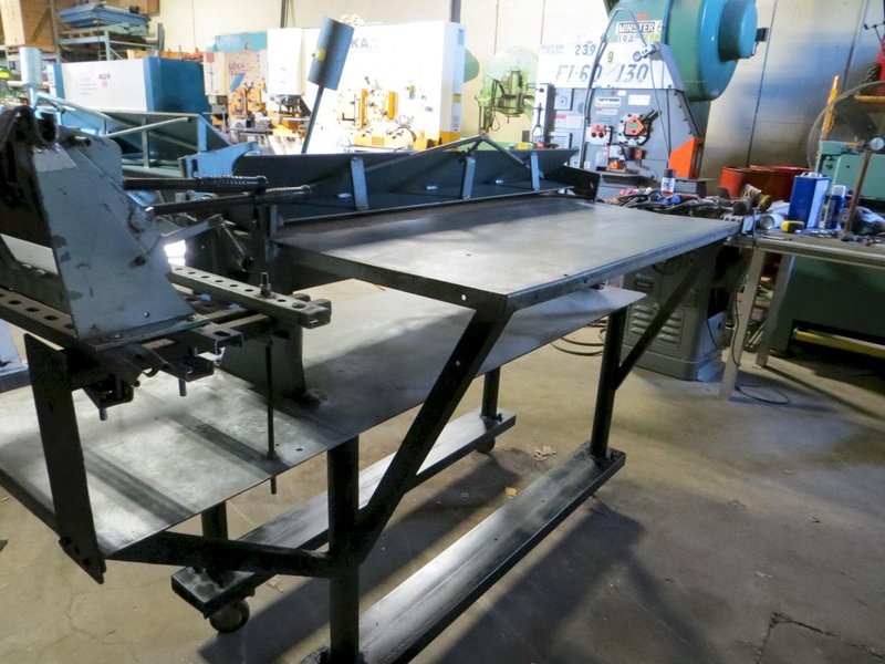 22 Ga. x 4 ft Roper Whitney Connecticut Bench Brake and 18&quot; Lockformer Manual Cleatbender - Steel Stand made by previous Owner