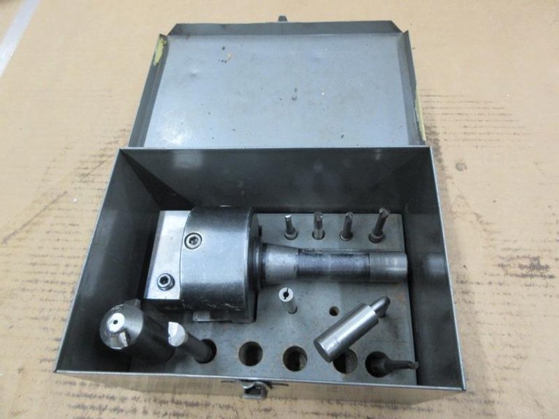 Bridgeport #2 R8 Boring Head with Boring Bars in Metal Case- Auction Item