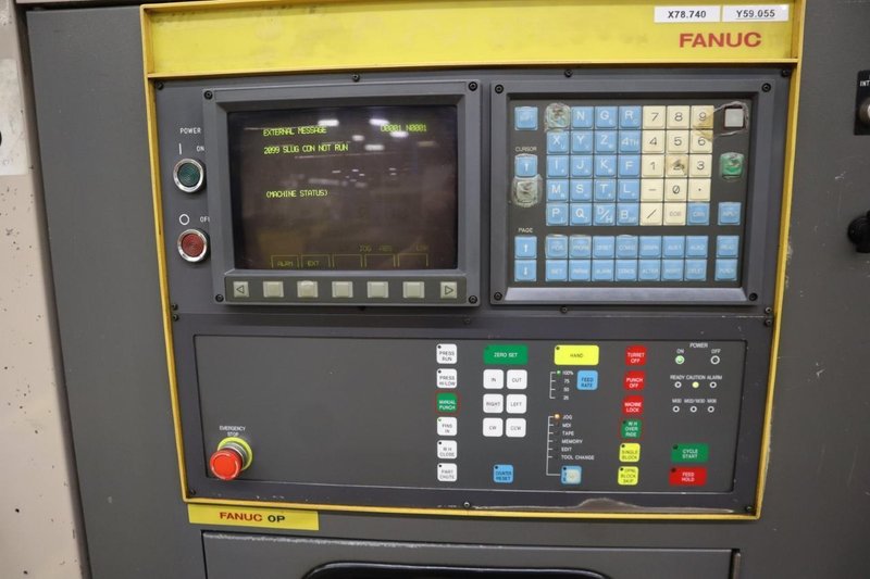 Murata Wiedemann Centrum 3000 CNC Turret Punch Press, 33 Ton, Fanuc  OP Control, 54 Station Turret, (2)AI Stations- Auction Item