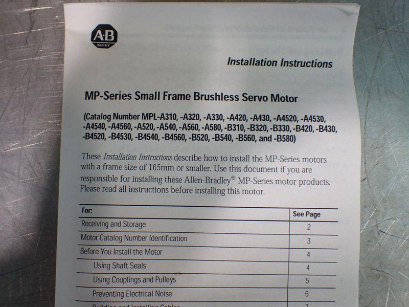Allen-bradley Servo Motor - Mpl-a320p-mj24aa
