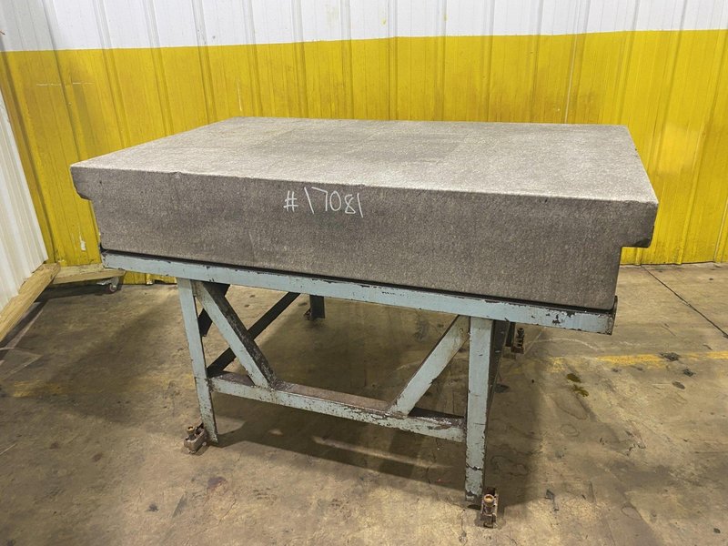 36&quot; X 60&quot; X 10&quot; THICK GRAY TWO LEDGE GRANITE SURFACE PLATE WITH STAND: STOCK #17081