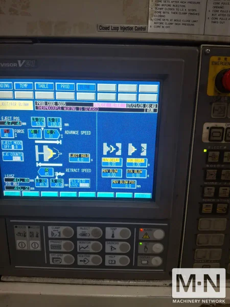 720 TON  102 OZ TOSHIBA MODEL ISGT720V21-59AT INJECTION MOLDING MACHINE MFG 2003