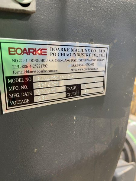 BOARKE MACHINE CO 85” X 50” BELT SANDER   -  BKM-52103NRK