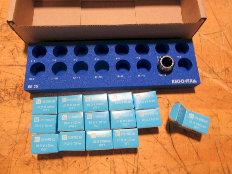 Rego-Fix ER25 Collet Set 2mm-16mm (15pcs) with Foam Tray, NEW IN BOX- Auction Item