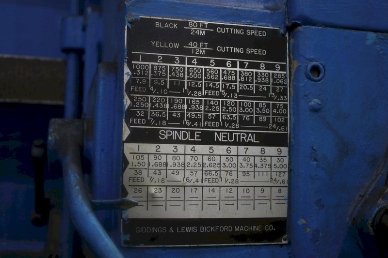 7&#039; X 19&quot; GIDDINGS &amp; LEWIS RADIAL DRILL: STOCK #75046