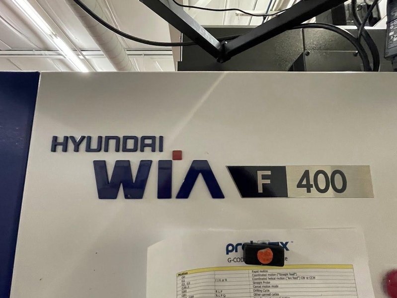 Hyundai WIA F400 VMC, 2017 – TSC, High Pressure Coolant, Rigid Tapping