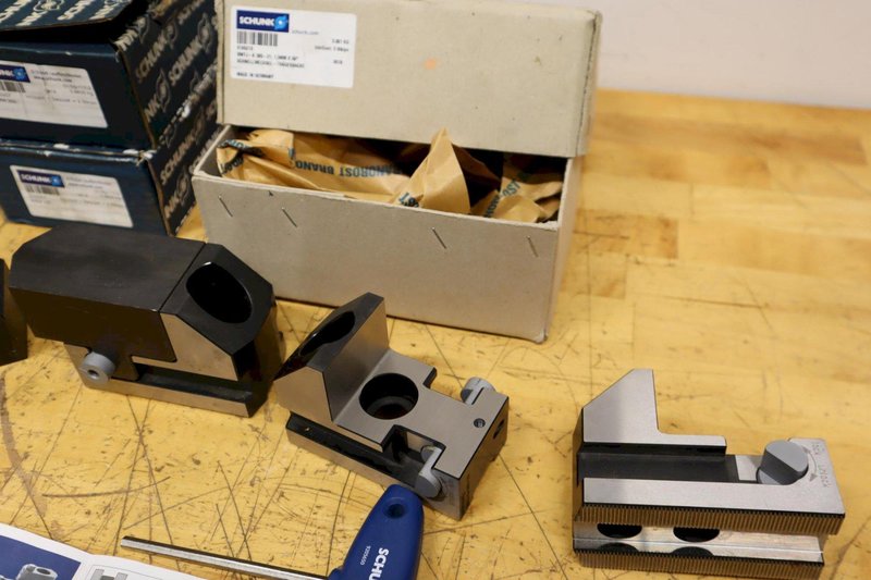Schunk BWTJ-K305-21 Quick Change 3-Jaw Chuck Base Jaws with (8) Sets of BWW 250 Steel Jaws ***All New, Unused***- Auction Item
