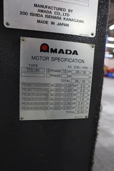 Amada FABIII-1025 (FBD-1025NT) CNC Hydraulic Press Brake, 110 Ton x 98.4&quot;, Up-Acting, AMNC PC Control, 5-Axis Backgauge