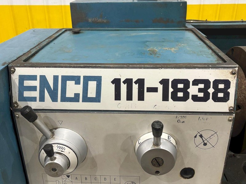 19" X 40" ENCO MODEL #111-1838 GEARED HEAD GAP BED ENGINE LATHE 2.56" HOLE: YOBRO #24324