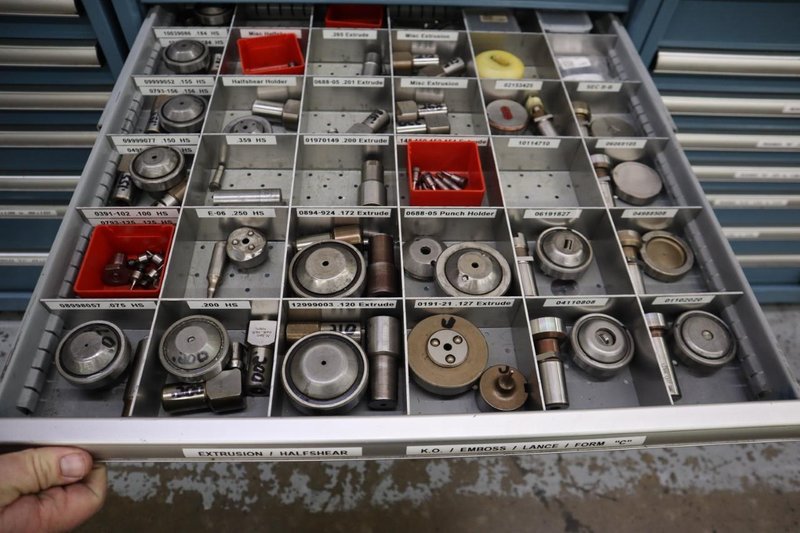 112 and Marathon 112, Turret Punch Tooling, (3) Lista Cabinets with Maple Top Loaded with Tooling- Auction Item