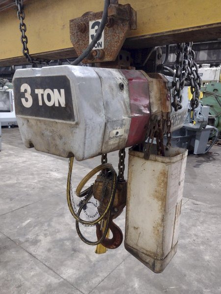 3 / 5 TON X 30' NORTH AMERICAN SINGLE GIRDER TOP RUNNING OVERHEAD BRIDGE CRANE &amp; COFFING HOIST: YOBRO #25275