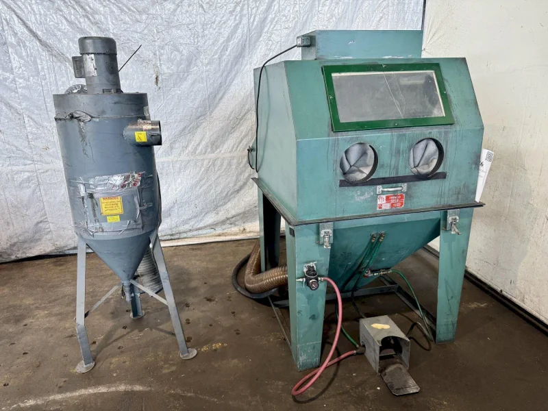 40" x 40" TRINCO 40X40SE DELUXE MANUAL BLAST CABINET &amp; DUST COLLECTOR: YOBRO #25758