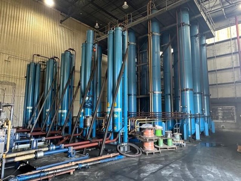 7,000 TON SCHLOEMANN STAINLESS STEEL OIL HYDRAULIC EXTRUSION PRESS LINE