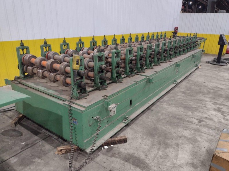 16 STAND X 36&quot; WIDE R-PANEL ASC ROLLFORMER LINE WITH REEL &amp; CUT OFF, BECK CONTROLS: STOCK 21176