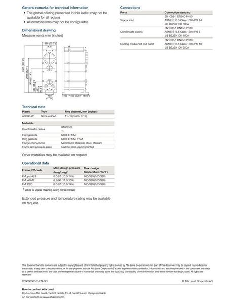 2006 ALFA LAVAL ALFACOND 600 GASKETED PLATE AND FRAME HEAT EXCHANGER